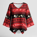 New Zealand Darts Christmas Kimono Sleeve Blouse Merry Xmas Aotearoa Maori Red - Aussie Hoodie