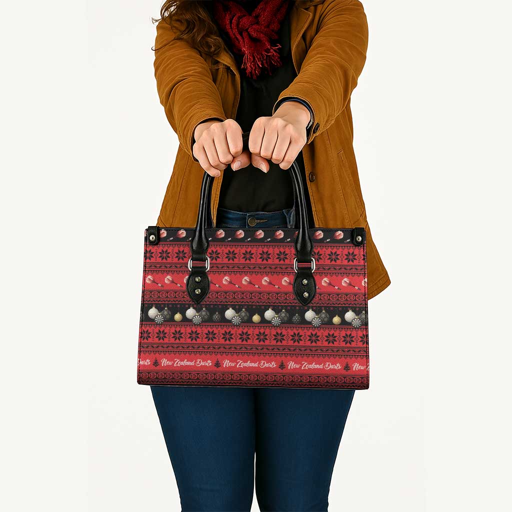 New Zealand Darts Christmas Leather Bag Merry Xmas Aotearoa Maori Red - Aussie Hoodie