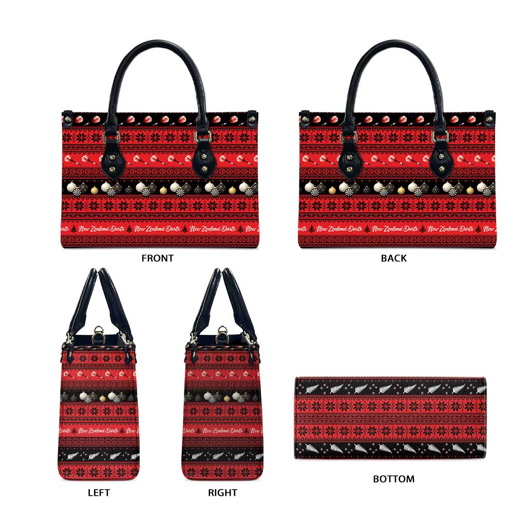 New Zealand Darts Christmas Leather Bag Merry Xmas Aotearoa Maori Red - Aussie Hoodie