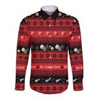 New Zealand Darts Christmas Long Sleeve Button Shirt Merry Xmas Aotearoa Maori Red - Aussie Hoodie