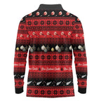 New Zealand Darts Christmas Long Sleeve Polo Shirt Merry Xmas Aotearoa Maori Red - Aussie Hoodie