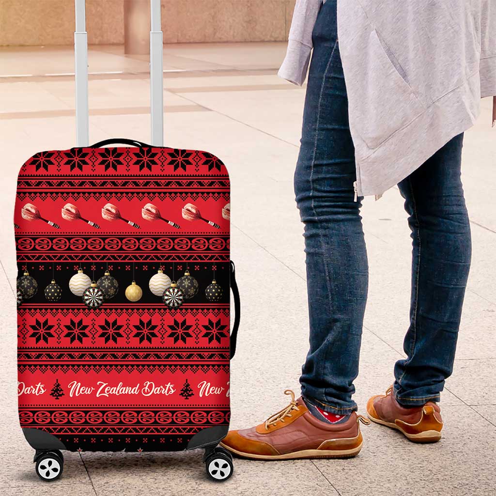 New Zealand Darts Christmas Luggage Cover Merry Xmas Aotearoa Maori Red - Aussie Hoodie