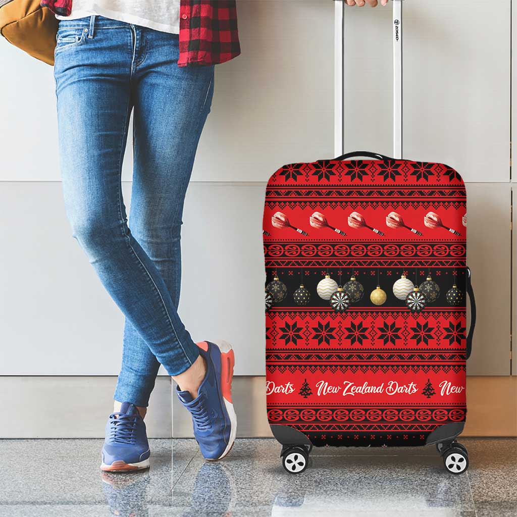 New Zealand Darts Christmas Luggage Cover Merry Xmas Aotearoa Maori Red - Aussie Hoodie