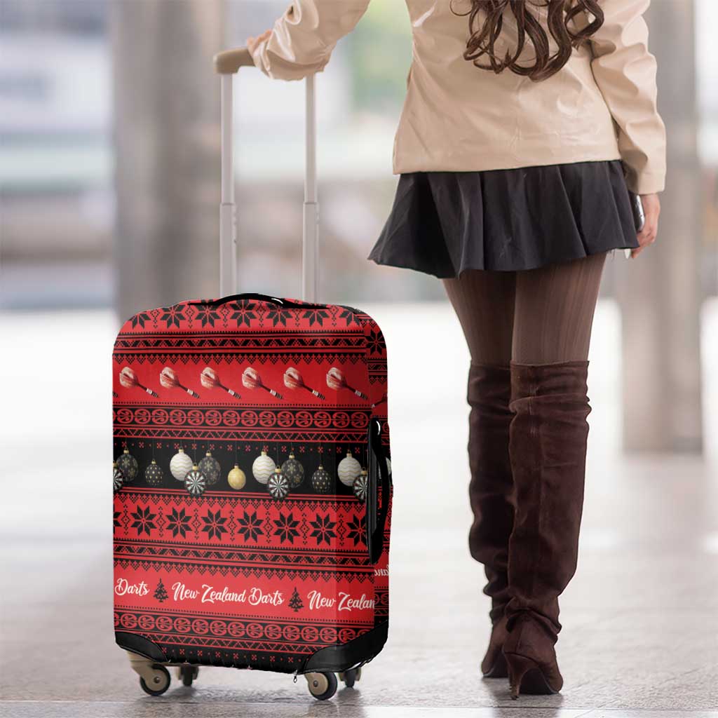 New Zealand Darts Christmas Luggage Cover Merry Xmas Aotearoa Maori Red - Aussie Hoodie