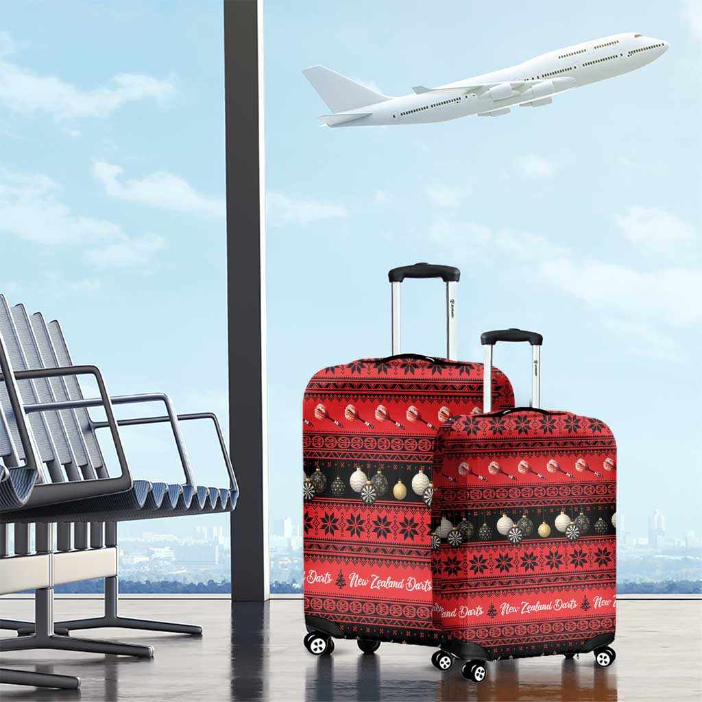 New Zealand Darts Christmas Luggage Cover Merry Xmas Aotearoa Maori Red - Aussie Hoodie