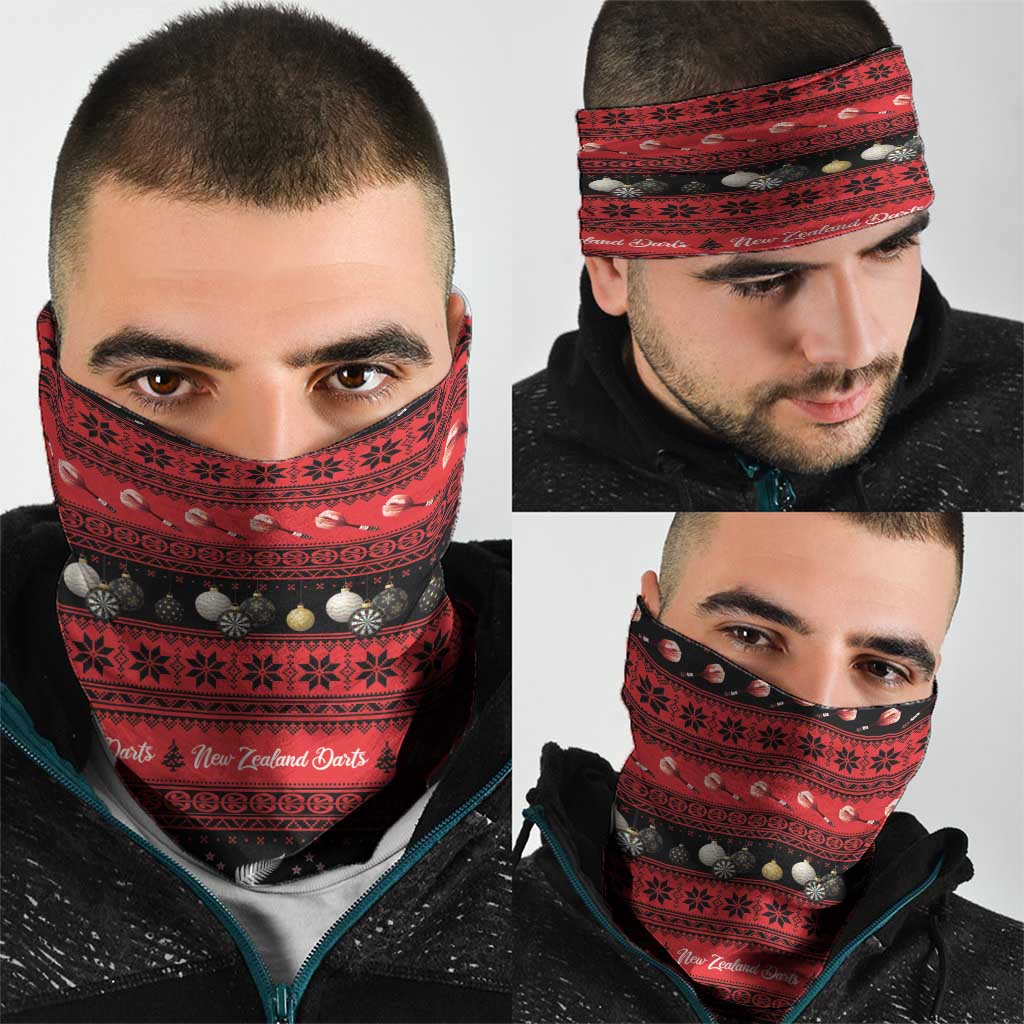 New Zealand Darts Christmas Neck Gaiter Merry Xmas Aotearoa Maori Red - Aussie Hoodie
