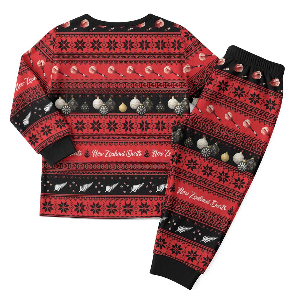 New Zealand Darts Christmas Pajama Set Merry Xmas Aotearoa Maori Red - Aussie Hoodie