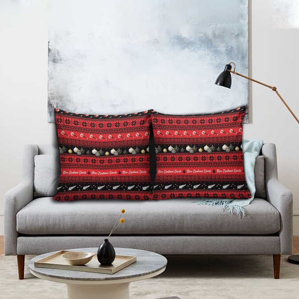 New Zealand Darts Christmas Pillow Cover Merry Xmas Aotearoa Maori Red - Aussie Hoodie