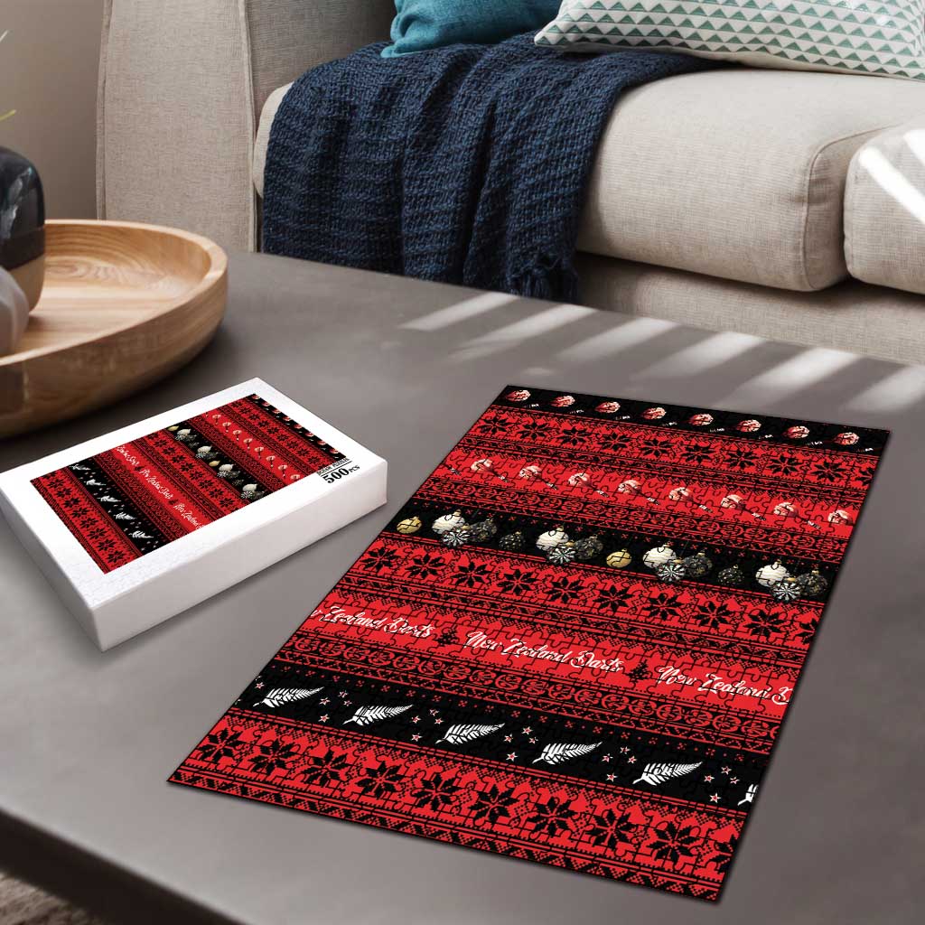 New Zealand Darts Christmas Puzzle Merry Xmas Aotearoa Maori Red - Aussie Hoodie