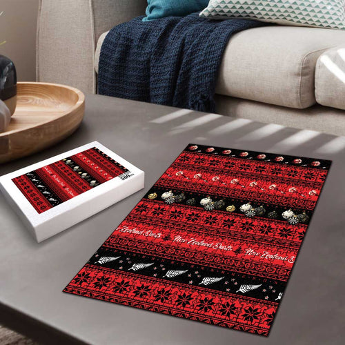 New Zealand Darts Christmas Puzzle Merry Xmas Aotearoa Maori Red - Aussie Hoodie