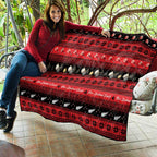 New Zealand Darts Christmas Quilt Merry Xmas Aotearoa Maori Red - Aussie Hoodie
