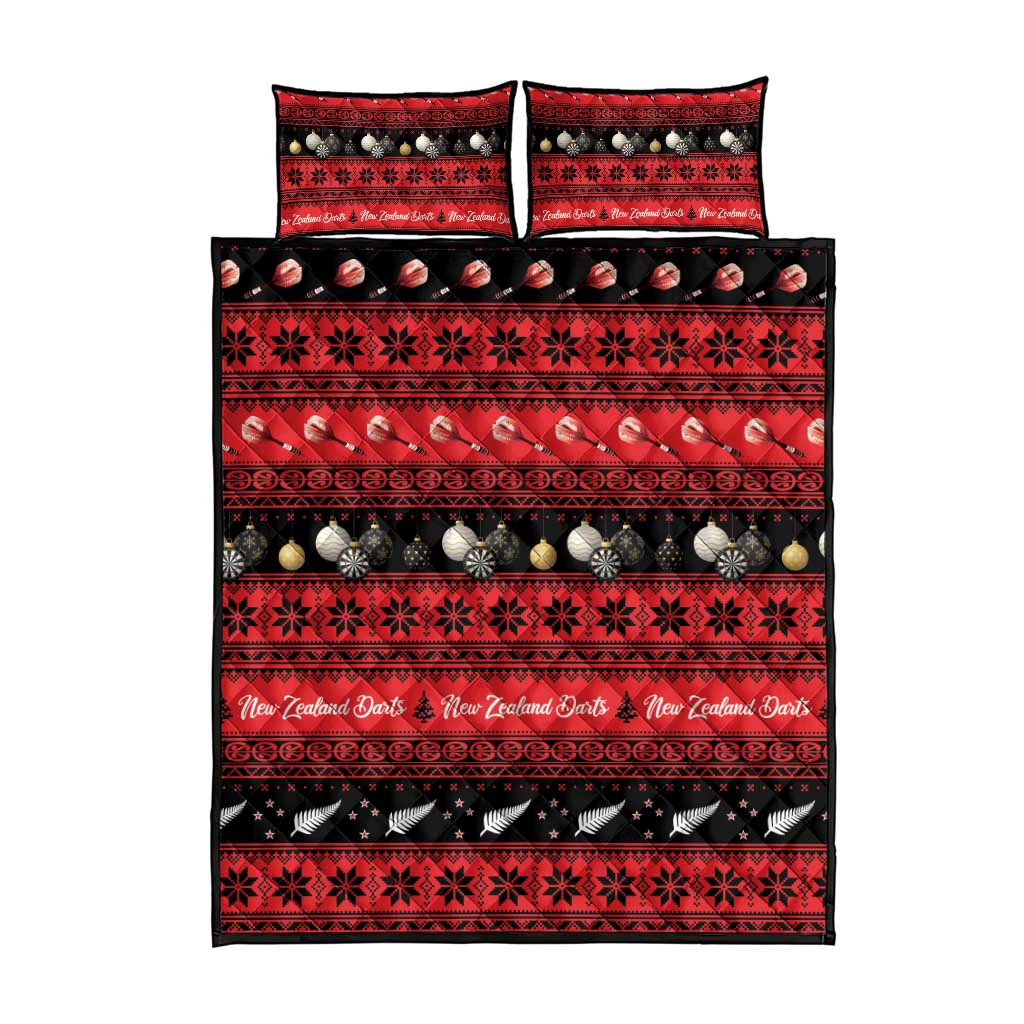 New Zealand Darts Christmas Quilt Bed Set Merry Xmas Aotearoa Maori Red - Aussie Hoodie