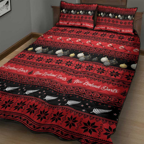 New Zealand Darts Christmas Quilt Bed Set Merry Xmas Aotearoa Maori Red - Aussie Hoodie