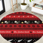 New Zealand Darts Christmas Round Carpet Merry Xmas Aotearoa Maori Red - Aussie Hoodie