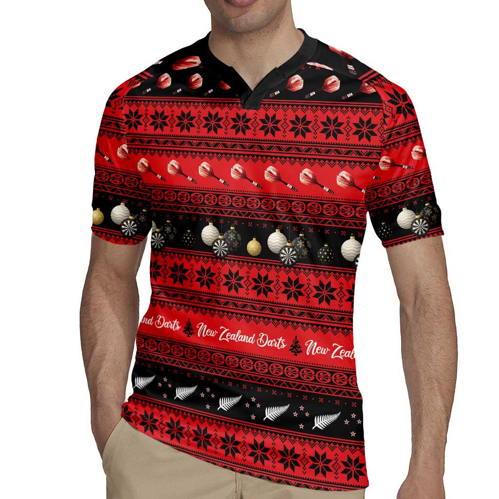 New Zealand Darts Christmas Rugby Jersey Merry Xmas Aotearoa Maori Red - Aussie Hoodie