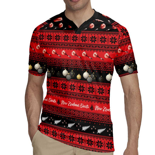 New Zealand Darts Christmas Rugby Jersey Merry Xmas Aotearoa Maori Red - Aussie Hoodie