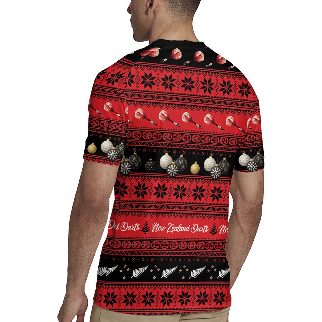 New Zealand Darts Christmas Rugby Jersey Merry Xmas Aotearoa Maori Red - Aussie Hoodie