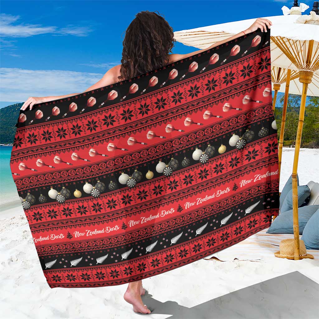 New Zealand Darts Christmas Sarong Merry Xmas Aotearoa Maori Red - Aussie Hoodie