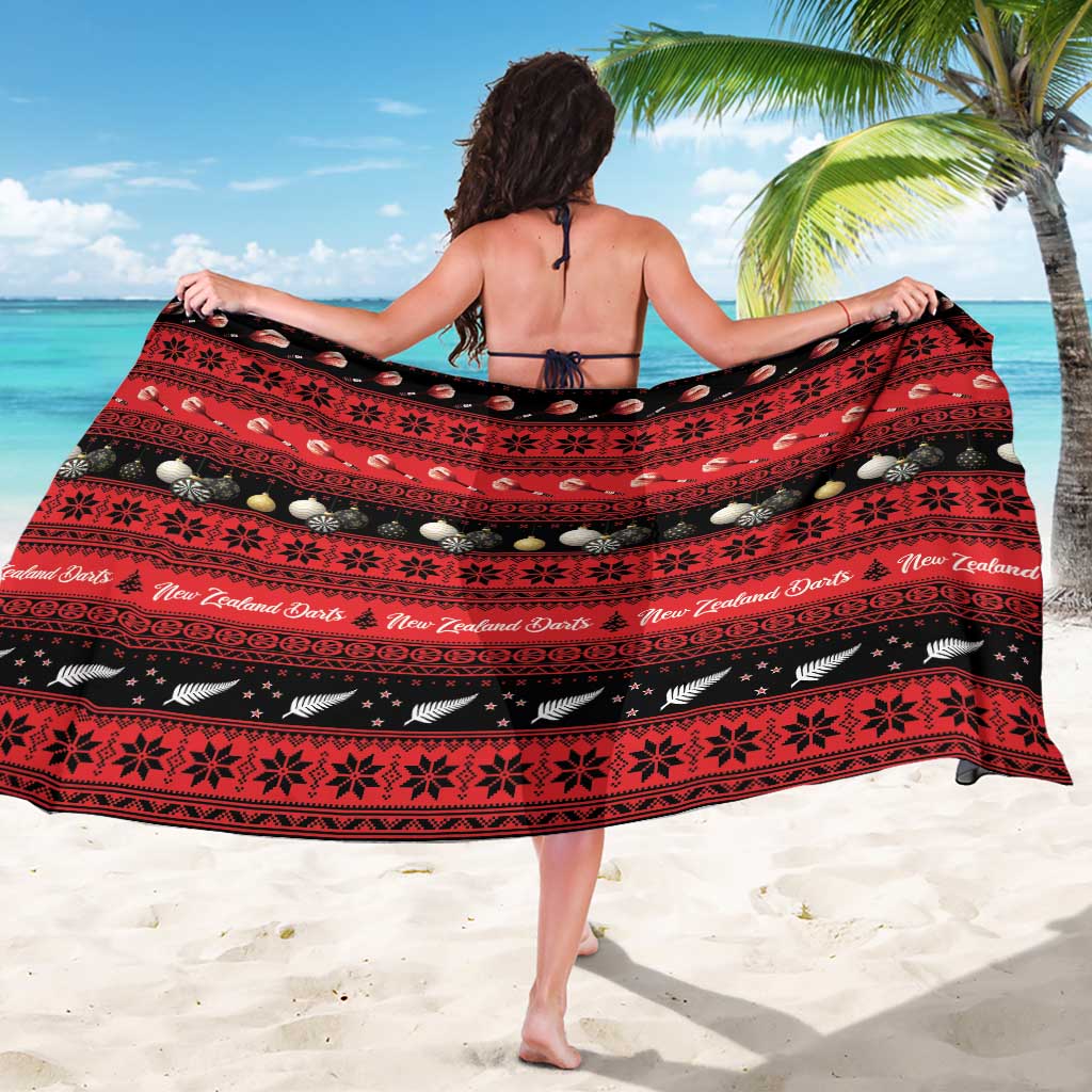 New Zealand Darts Christmas Sarong Merry Xmas Aotearoa Maori Red - Aussie Hoodie