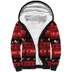 New Zealand Darts Christmas Sherpa Hoodie Merry Xmas Aotearoa Maori Red - Aussie Hoodie