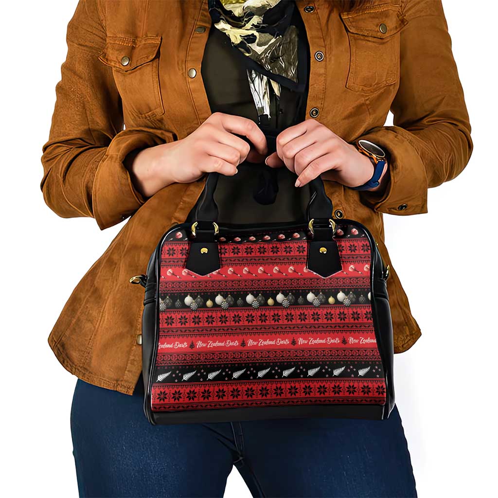 New Zealand Darts Christmas Shoulder Handbag Merry Xmas Aotearoa Maori Red - Aussie Hoodie