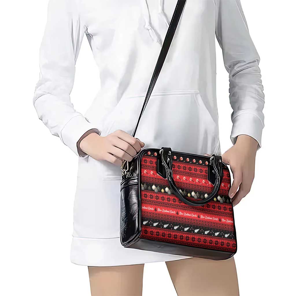 New Zealand Darts Christmas Shoulder Handbag Merry Xmas Aotearoa Maori Red - Aussie Hoodie