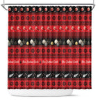 New Zealand Darts Christmas Shower Curtain Merry Xmas Aotearoa Maori Red - Aussie Hoodie