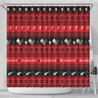 New Zealand Darts Christmas Shower Curtain Merry Xmas Aotearoa Maori Red - Aussie Hoodie