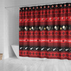 New Zealand Darts Christmas Shower Curtain Merry Xmas Aotearoa Maori Red - Aussie Hoodie