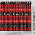 New Zealand Darts Christmas Shower Curtain Merry Xmas Aotearoa Maori Red - Aussie Hoodie