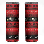New Zealand Darts Christmas Skinny Tumbler Merry Xmas Aotearoa Maori Red - Aussie Hoodie