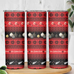 New Zealand Darts Christmas Skinny Tumbler Merry Xmas Aotearoa Maori Red - Aussie Hoodie