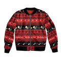 New Zealand Darts Christmas Sleeve Zip Bomber Jacket Merry Xmas Aotearoa Maori Red - Aussie Hoodie