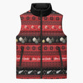 New Zealand Darts Christmas Sleeveless Puffer Jacket Merry Xmas Aotearoa Maori Red - Aussie Hoodie