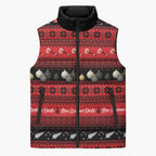 New Zealand Darts Christmas Sleeveless Puffer Jacket Merry Xmas Aotearoa Maori Red - Aussie Hoodie