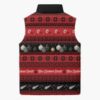 New Zealand Darts Christmas Sleeveless Puffer Jacket Merry Xmas Aotearoa Maori Red - Aussie Hoodie