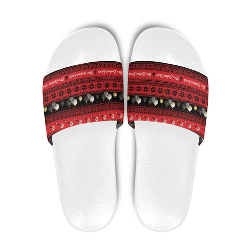 New Zealand Darts Christmas Slide Sandals Merry Xmas Aotearoa Maori Red - Aussie Hoodie
