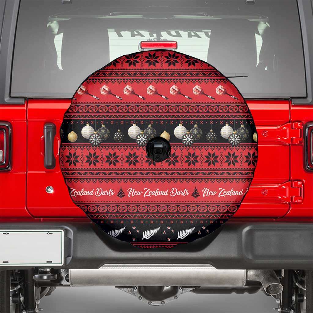 New Zealand Darts Christmas Spare Tire Cover Merry Xmas Aotearoa Maori Red - Aussie Hoodie