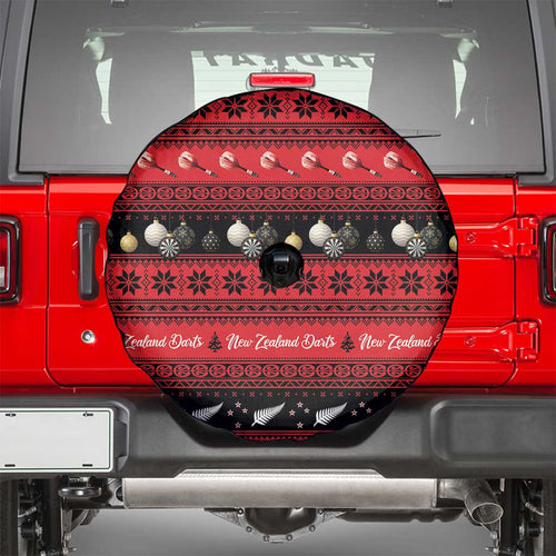 New Zealand Darts Christmas Spare Tire Cover Merry Xmas Aotearoa Maori Red - Aussie Hoodie