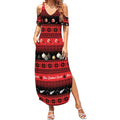 New Zealand Darts Christmas Summer Maxi Dress Merry Xmas Aotearoa Maori Red - Aussie Hoodie
