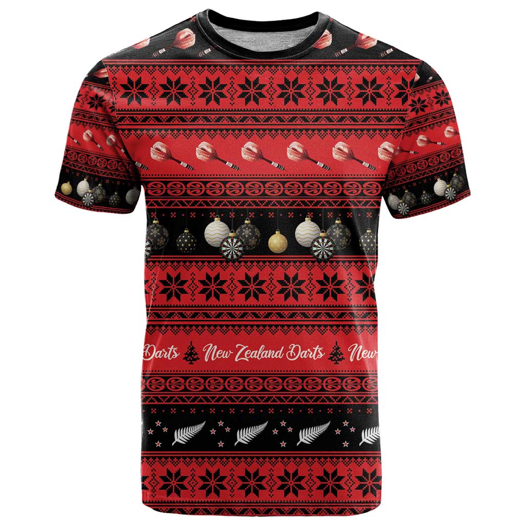 New Zealand Darts Christmas T Shirt Merry Xmas Aotearoa Maori Red - Aussie Hoodie