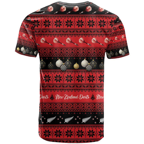 New Zealand Darts Christmas T Shirt Merry Xmas Aotearoa Maori Red - Aussie Hoodie