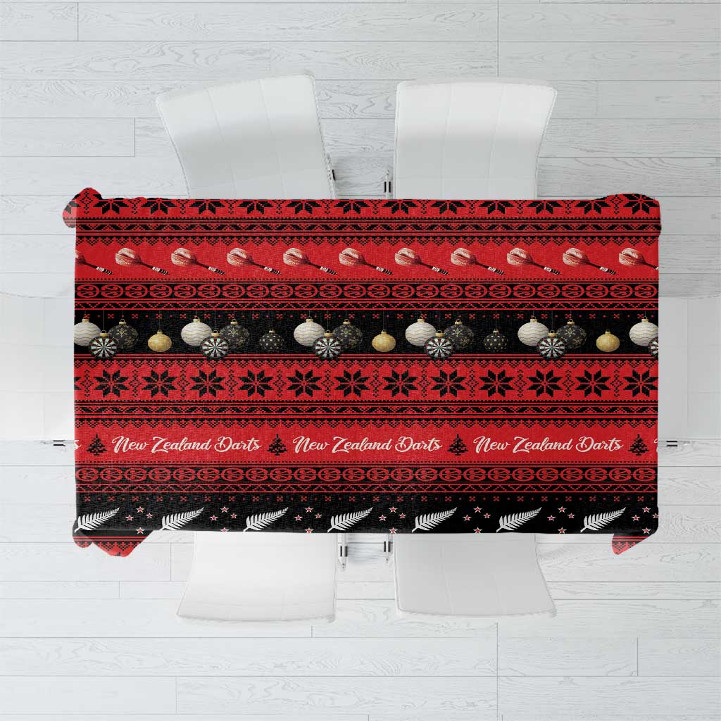 New Zealand Darts Christmas Tablecloth Merry Xmas Aotearoa Maori Red - Aussie Hoodie