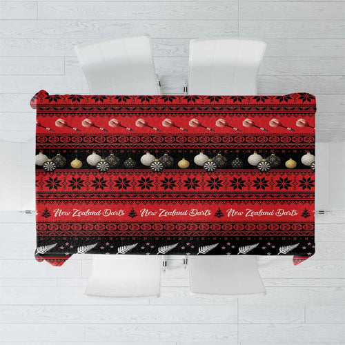 New Zealand Darts Christmas Tablecloth Merry Xmas Aotearoa Maori Red - Aussie Hoodie