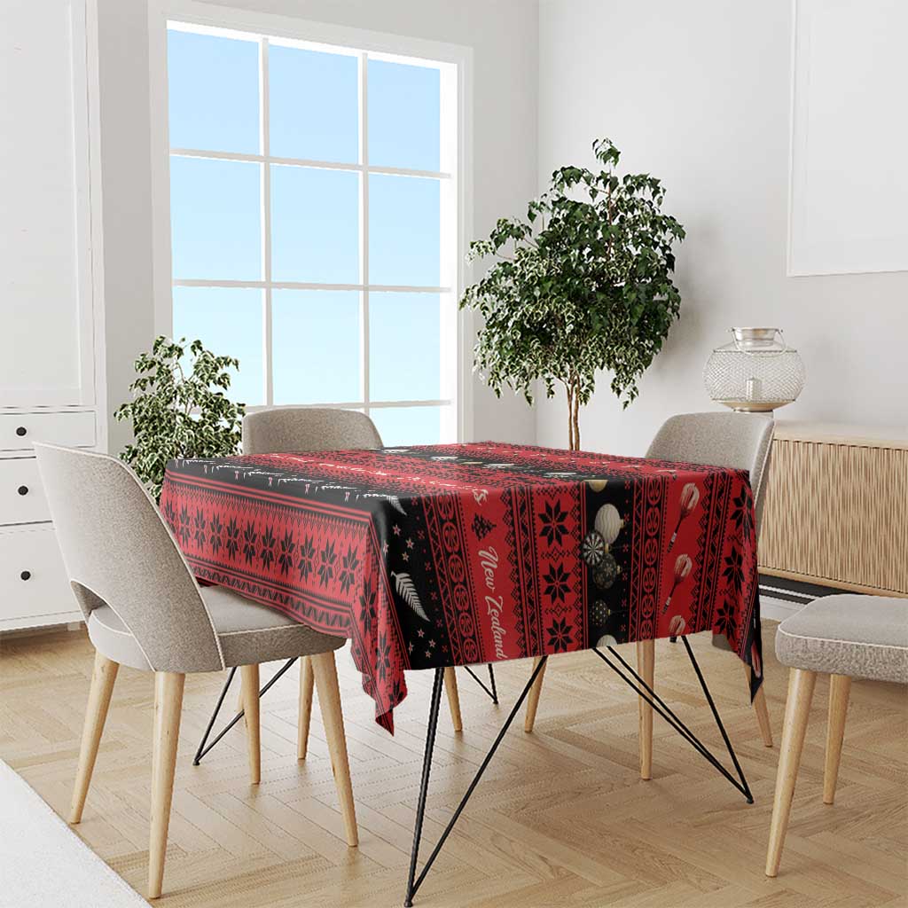 New Zealand Darts Christmas Tablecloth Merry Xmas Aotearoa Maori Red - Aussie Hoodie