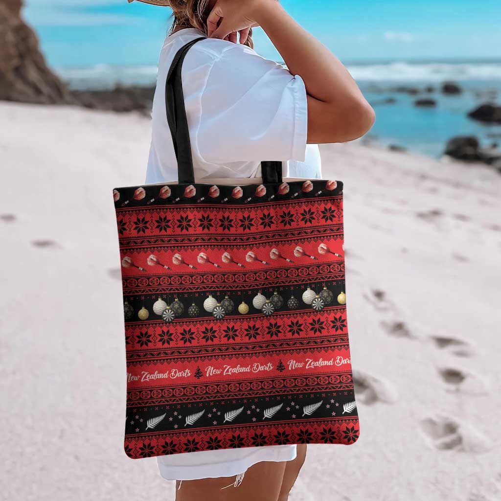 New Zealand Darts Christmas Tote Bag Merry Xmas Aotearoa Maori Red - Aussie Hoodie