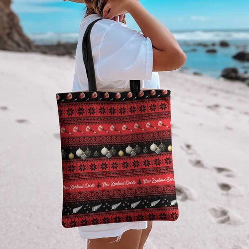 New Zealand Darts Christmas Tote Bag Merry Xmas Aotearoa Maori Red - Aussie Hoodie