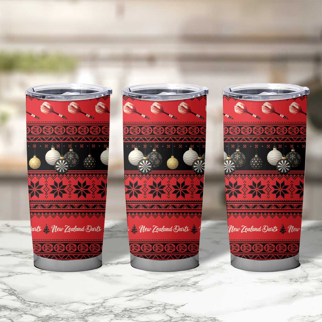 New Zealand Darts Christmas Tumbler Cup Merry Xmas Aotearoa Maori Red - Aussie Hoodie