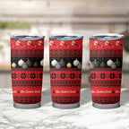 New Zealand Darts Christmas Tumbler Cup Merry Xmas Aotearoa Maori Red - Aussie Hoodie