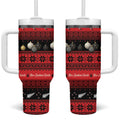 New Zealand Darts Christmas Tumbler With Handle Merry Xmas Aotearoa Maori Red - Aussie Hoodie